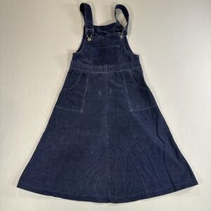 Vintage Gap Dress Womens Small Blue Corduroy Overall A Line Midi Pockets